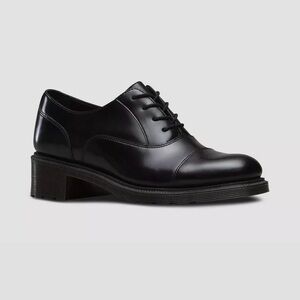 Doc Martens Henrietta Black Leather Lace-Up Oxford Shoe